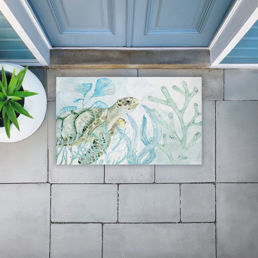 Kim Allen Turtle In The Sea Unwoven Outdoor Door Mat