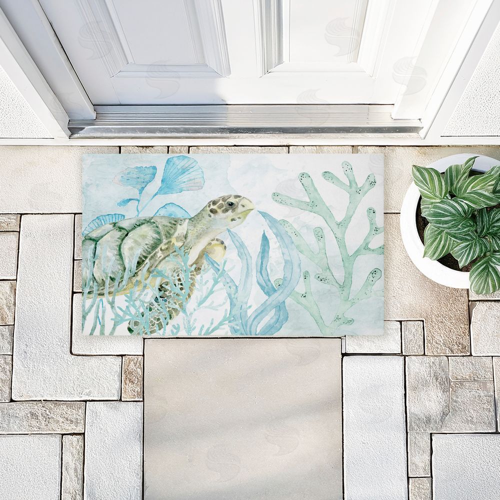 Kim Allen Turtle In The Sea Unwoven Outdoor Door Mat