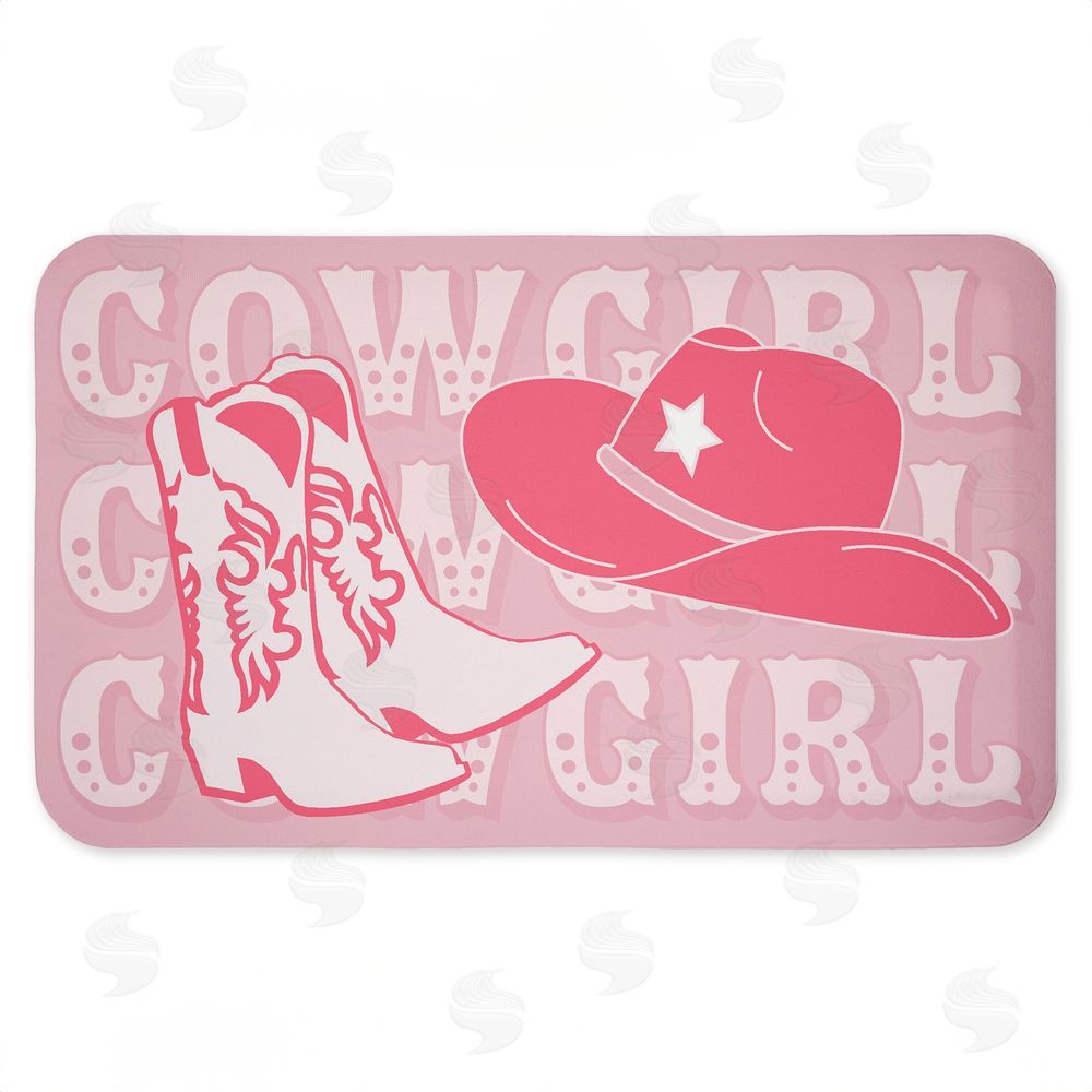 Corinne Rose Designs Pink Pastel Cowgirl Kitchen Floor Mat