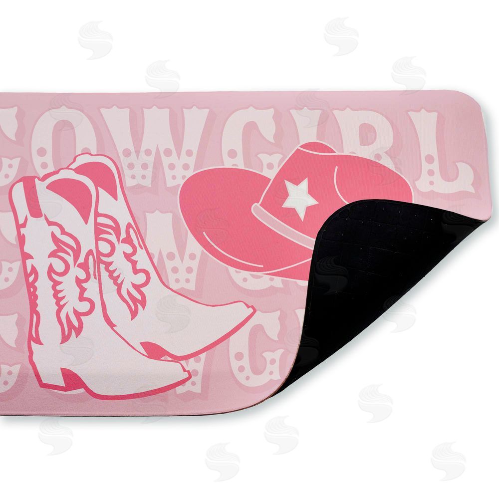 Corinne Rose Designs Pink Pastel Cowgirl Kitchen Floor Mat