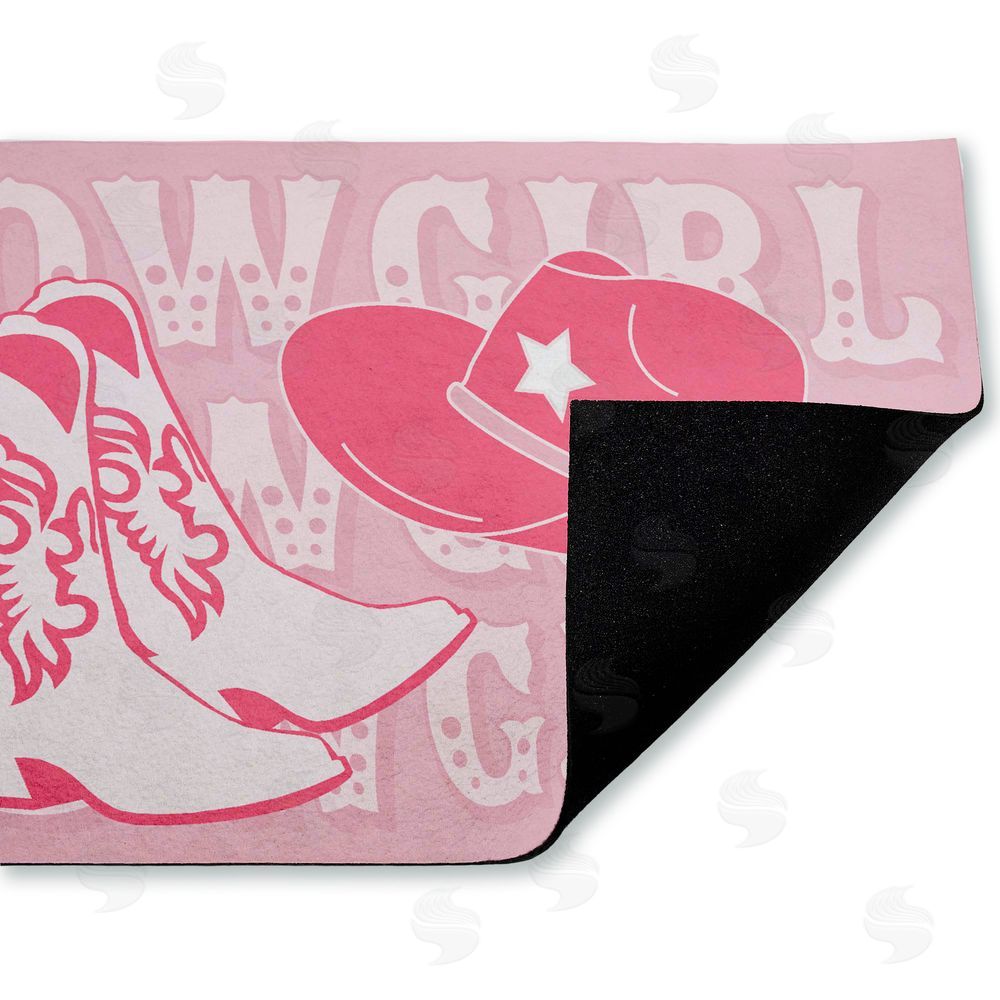 Corinne Rose Designs Pink Pastel Cowgirl Unwoven Outdoor Door Mat