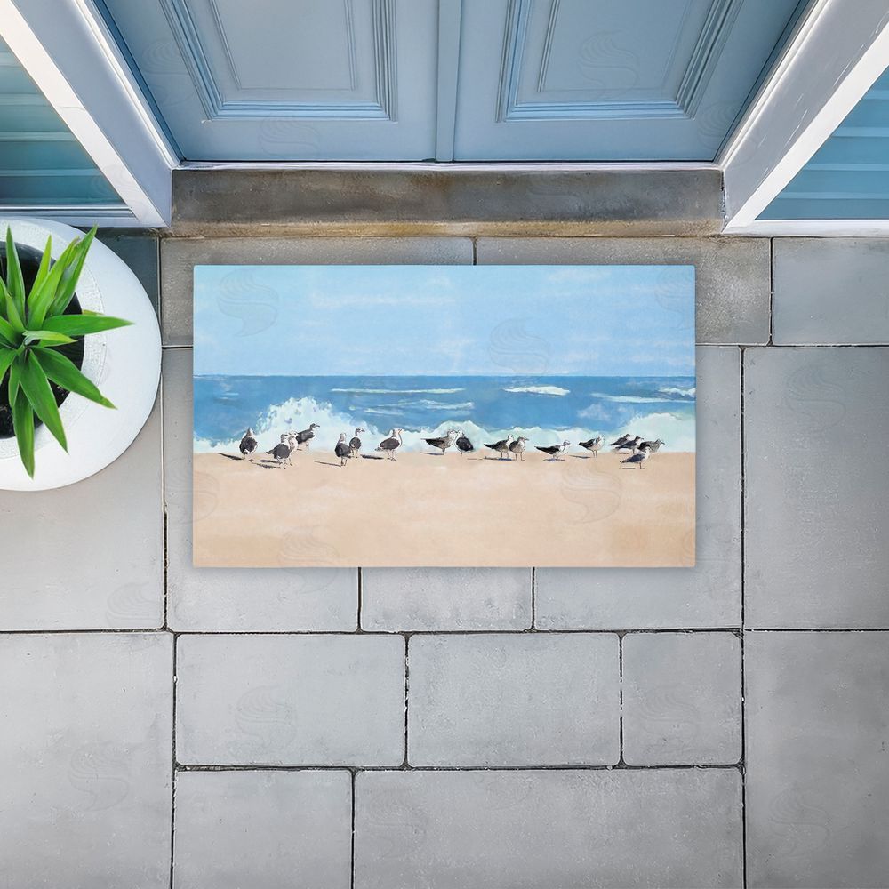 Jeff Pica Sunny Beach Day Birds Unwoven Outdoor Door Mat