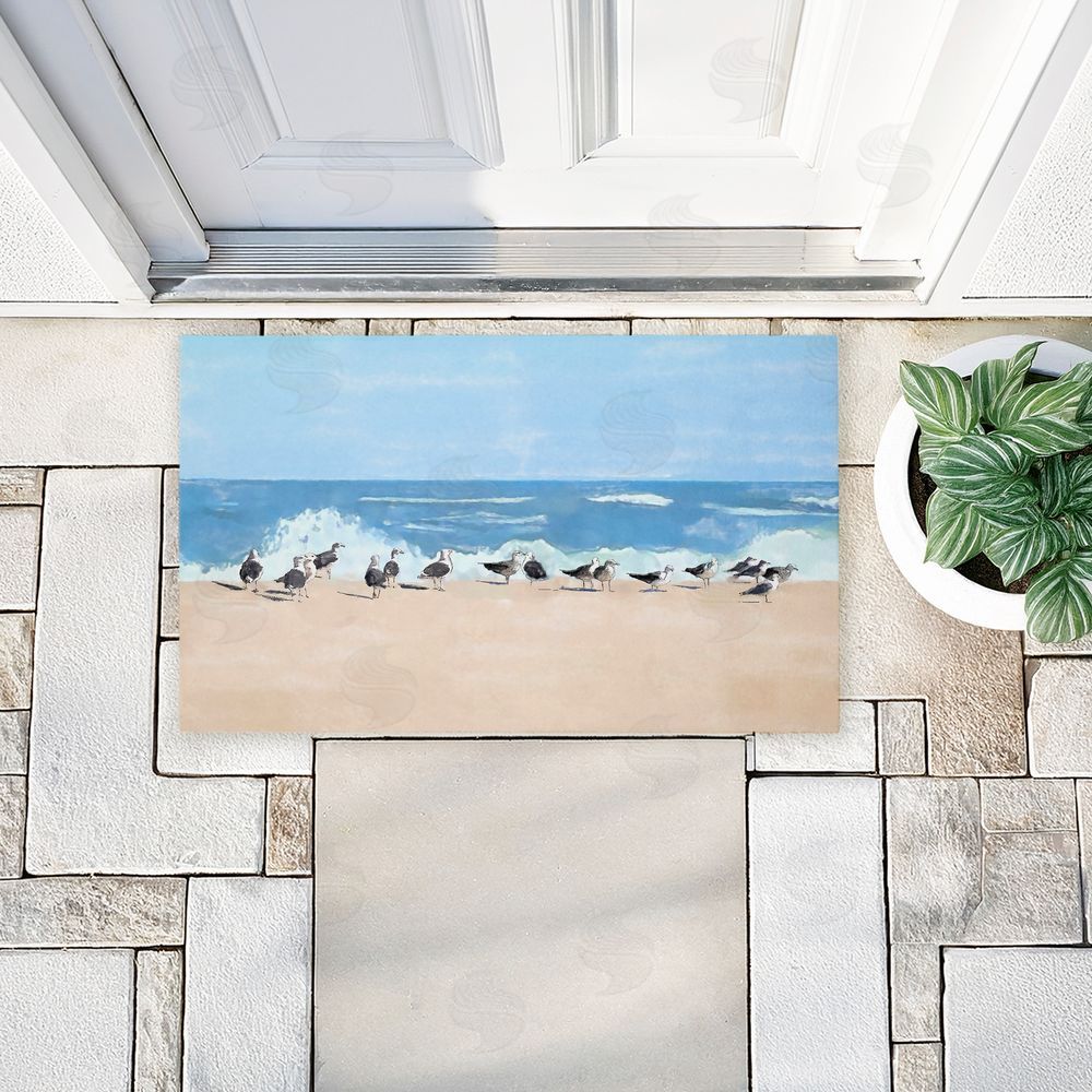 Jeff Pica Sunny Beach Day Birds Unwoven Outdoor Door Mat