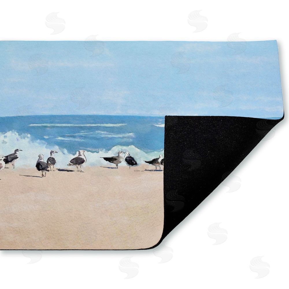 Jeff Pica Sunny Beach Day Birds Unwoven Outdoor Door Mat