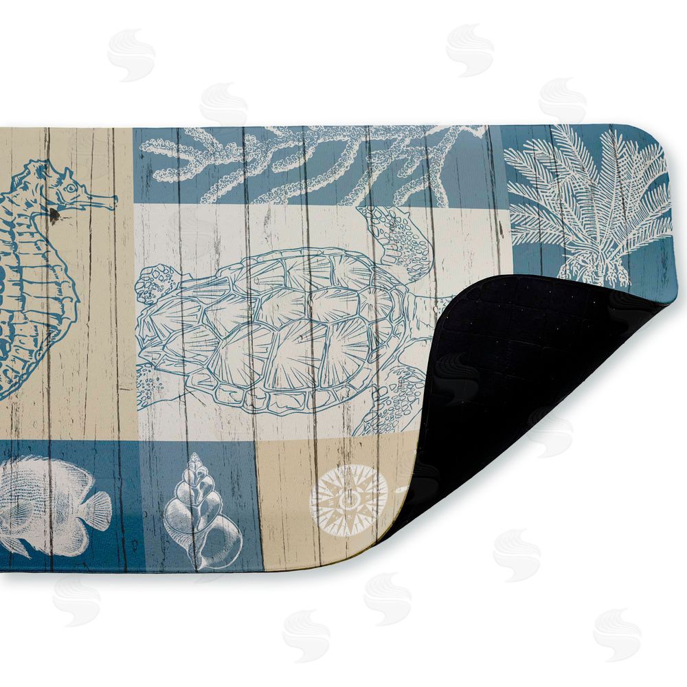 Kim Allen Let's Sail Nautical Creatures Kitchen Floor Mat