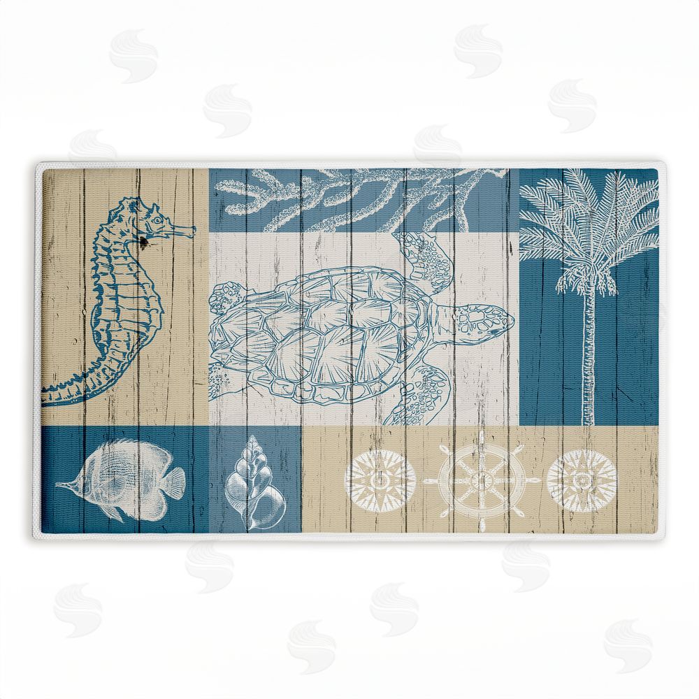 Kim Allen Let's Sail Nautical Creatures Plush Bathroom Floor Mat