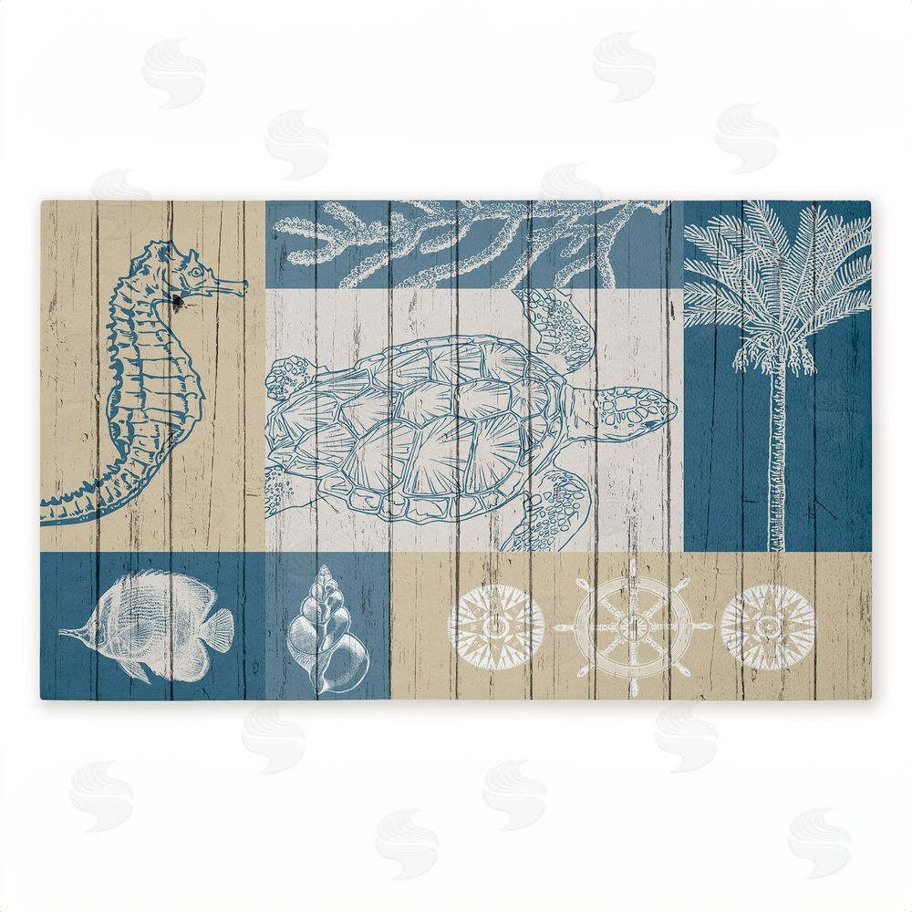Kim Allen Let's Sail Nautical Creatures Unwoven Outdoor Door Mat