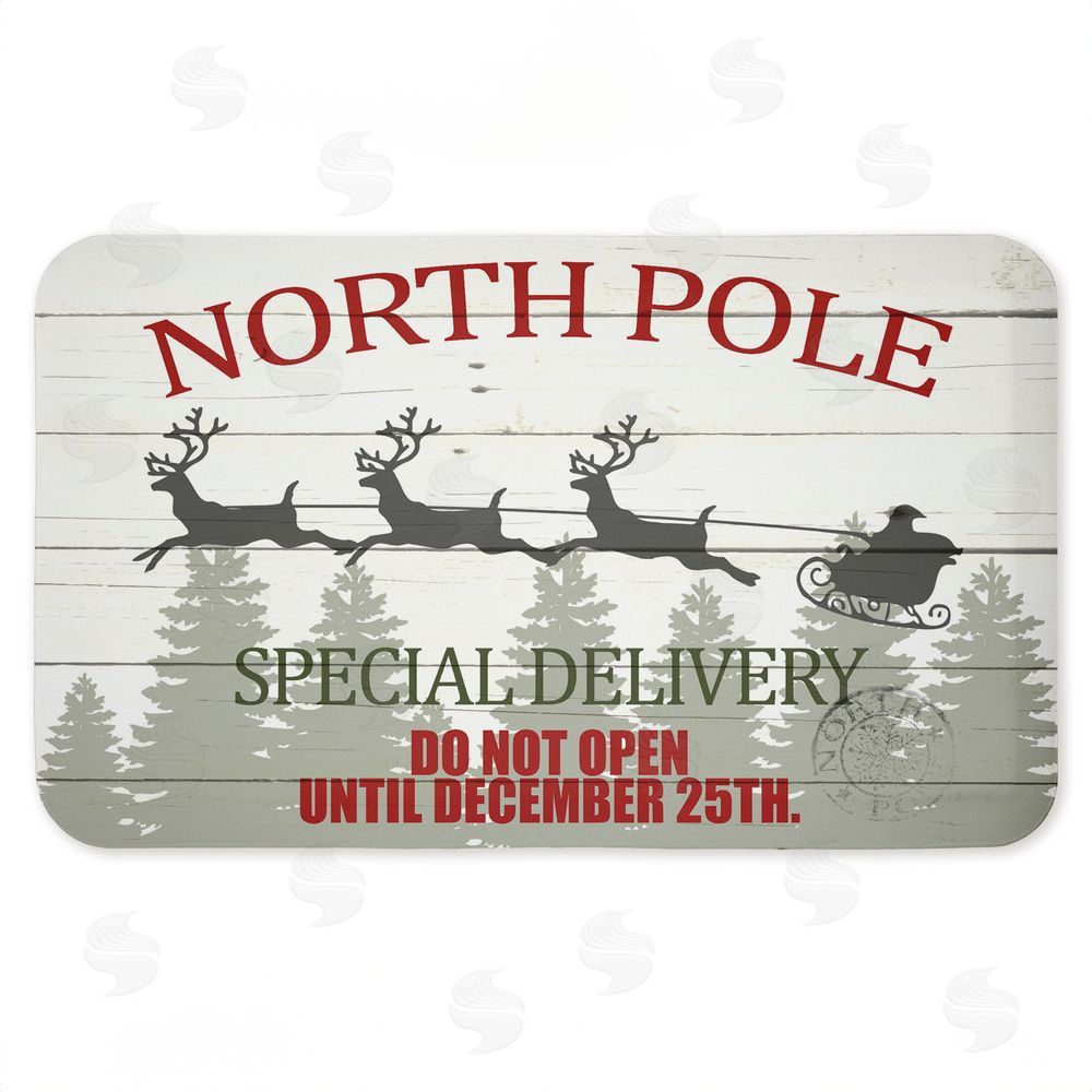 Kim Allen Special Delivery Holiday Sleigh Kitchen Floor Mat
