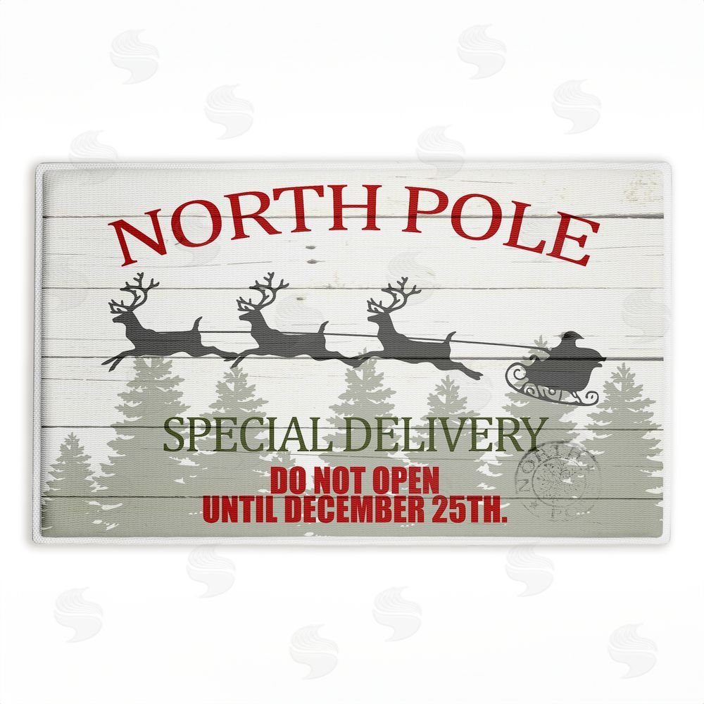 Kim Allen Special Delivery Holiday Sleigh Plush Bathroom Floor Mat