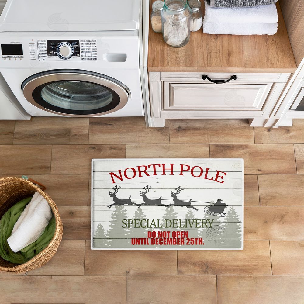 Kim Allen Special Delivery Holiday Sleigh Plush Bathroom Floor Mat