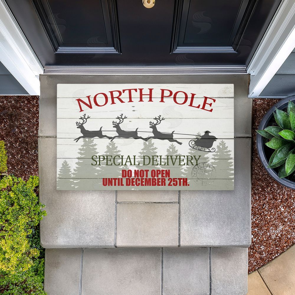 Kim Allen Special Delivery Holiday Sleigh Unwoven Outdoor Door Mat