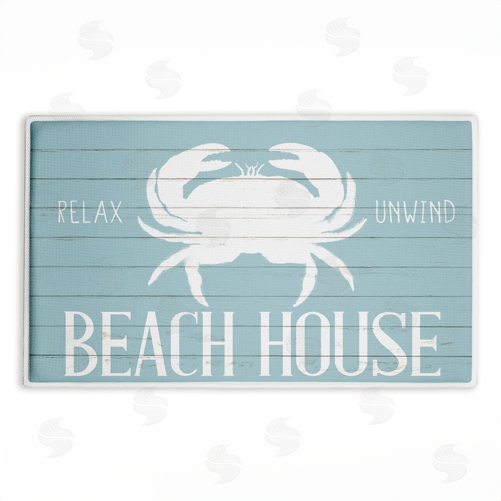 Kim Allen Beach House Entry Crab Plush Bathroom Floor Mat