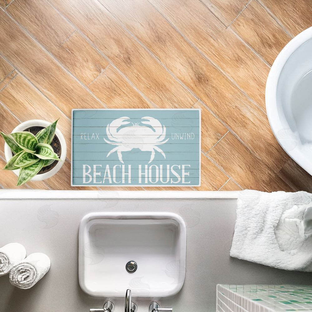 Kim Allen Beach House Entry Crab Plush Bathroom Floor Mat