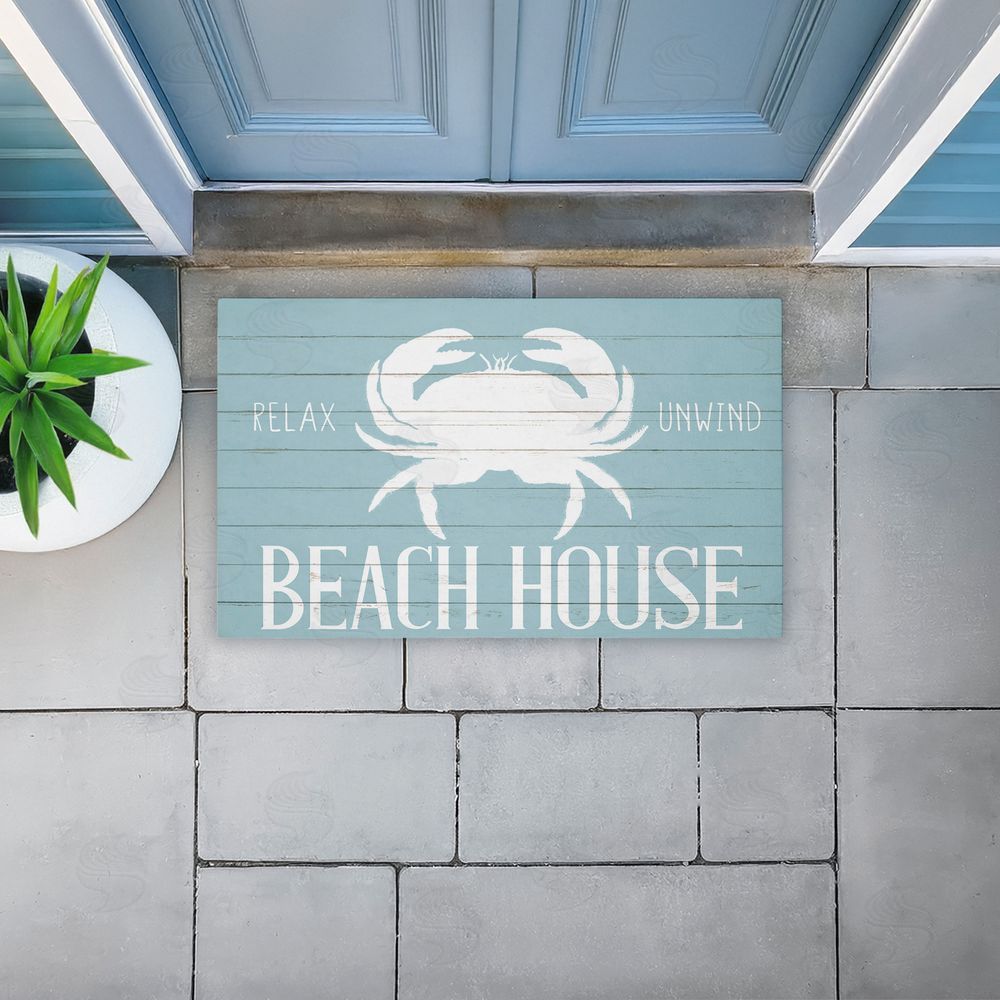 Kim Allen Beach House Entry Crab Unwoven Outdoor Door Mat