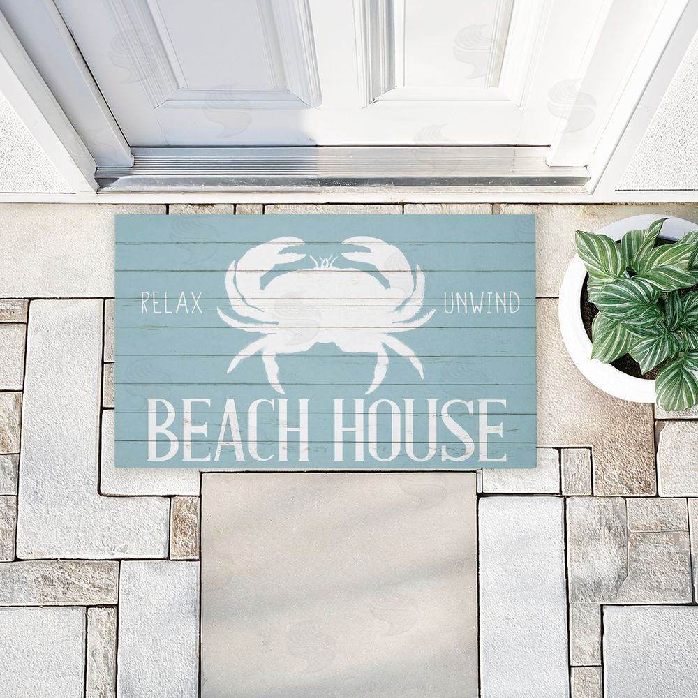 Kim Allen Beach House Entry Crab Unwoven Outdoor Door Mat