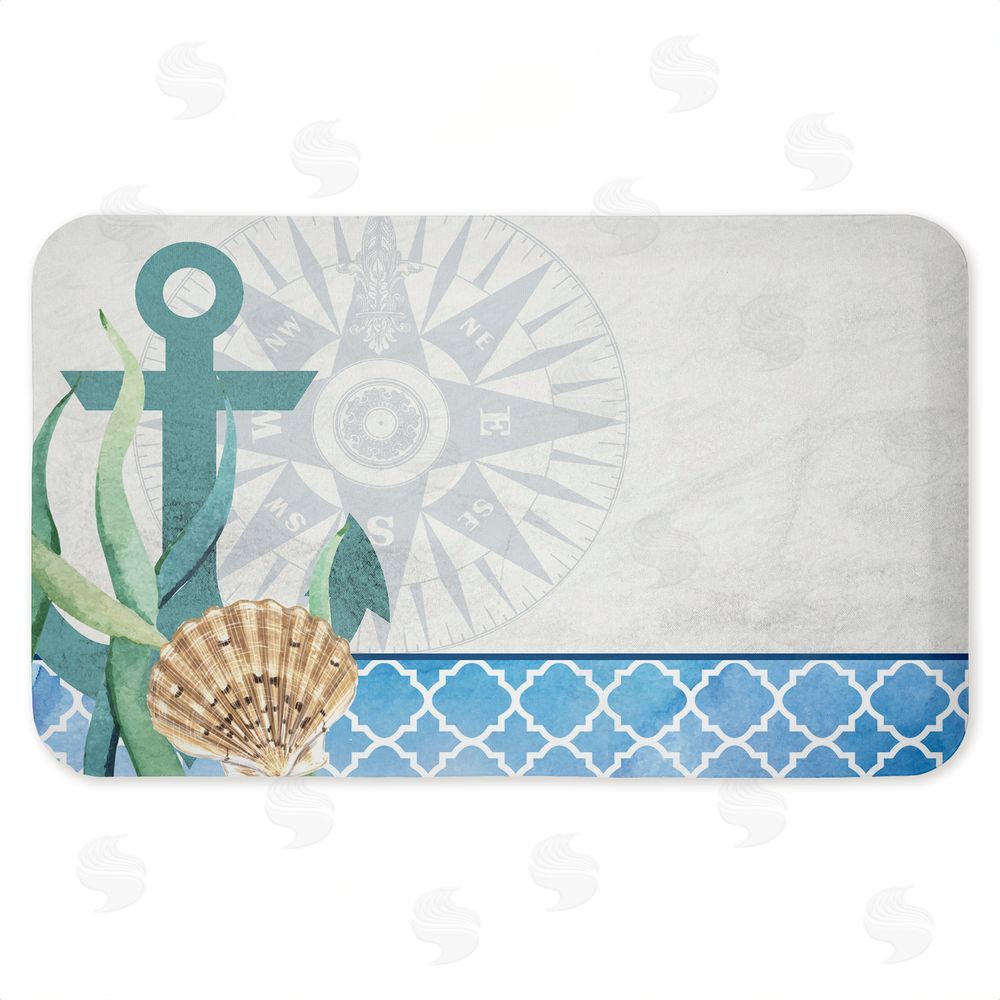 Kim Allen Bayside Anchor & Compass Kitchen Floor Mat