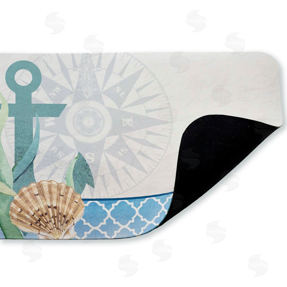 Kim Allen Bayside Anchor & Compass Kitchen Floor Mat