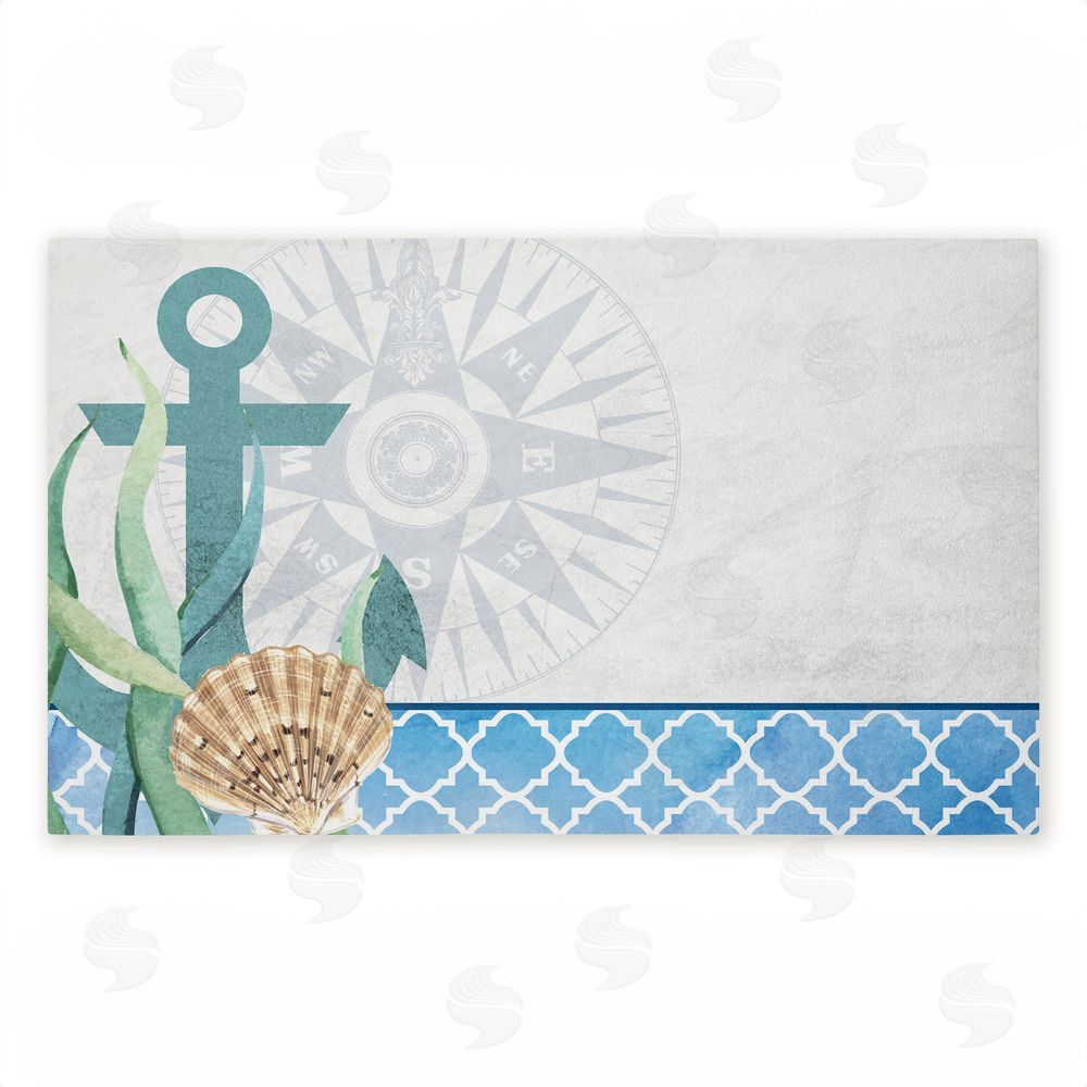Kim Allen Bayside Anchor & Compass Unwoven Outdoor Door Mat