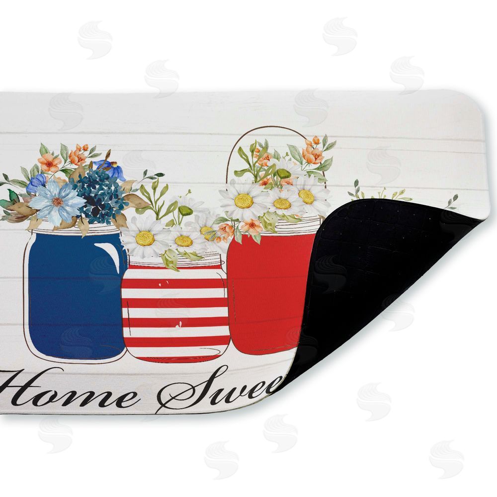 Kim Allen Patriotic Flower Jars Kitchen Floor Mat