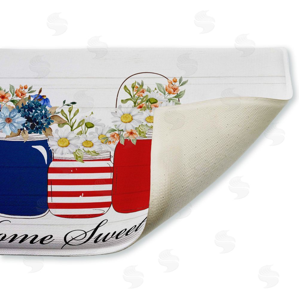 Kim Allen Patriotic Flower Jars Plush Bathroom Floor Mat