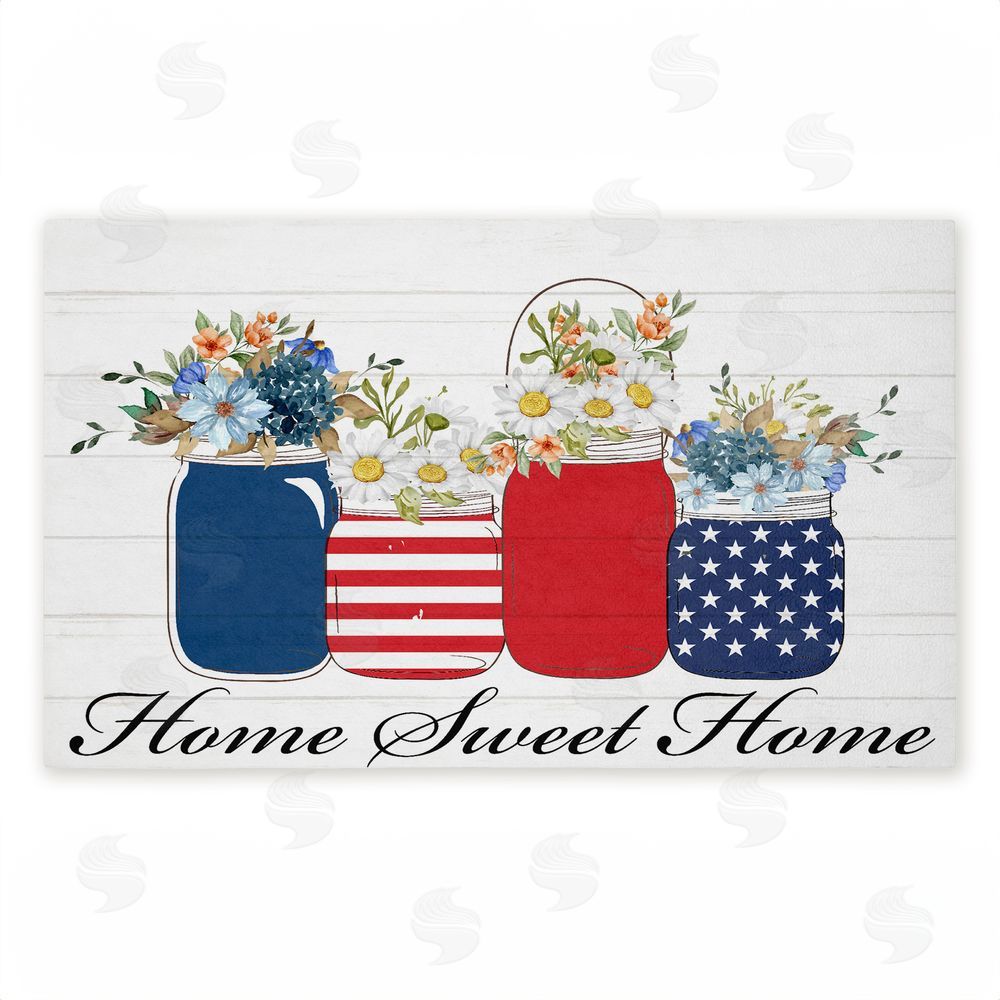Kim Allen Patriotic Flower Jars Unwoven Outdoor Door Mat