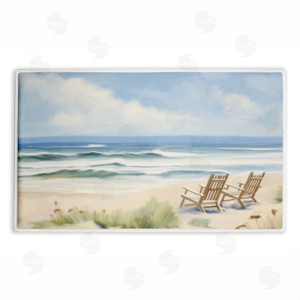 Kim Allen Chair View on Serene Beach Plush Bathroom Floor Mat