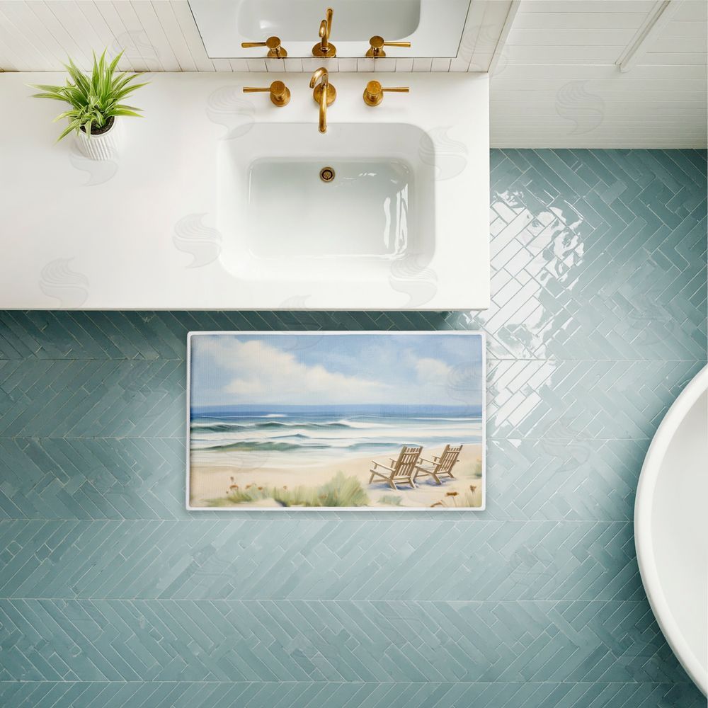 Kim Allen Chair View on Serene Beach Plush Bathroom Floor Mat