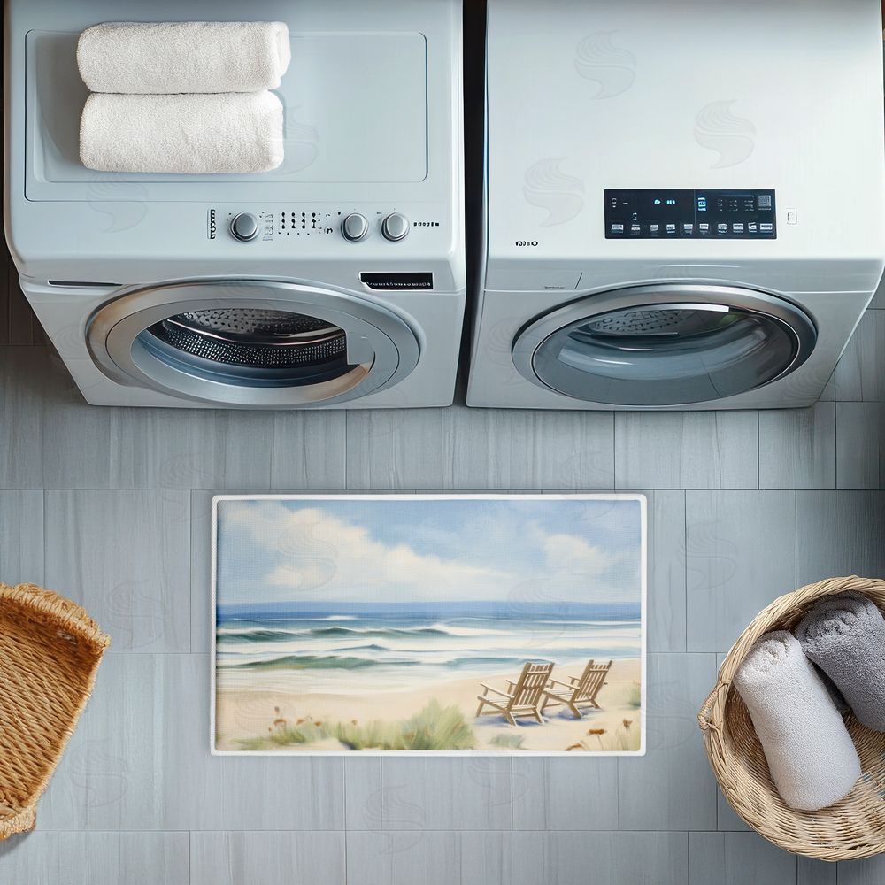 Kim Allen Chair View on Serene Beach Plush Bathroom Floor Mat