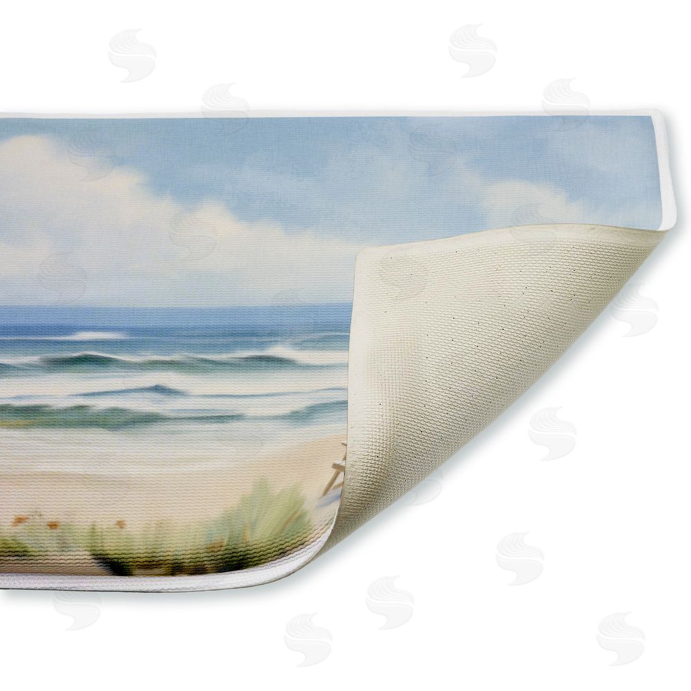 Kim Allen Chair View on Serene Beach Plush Bathroom Floor Mat