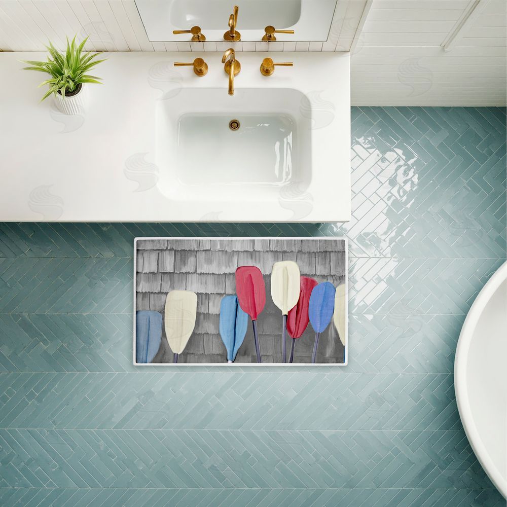 Kim Allen USA Boat Paddles Plush Bathroom Floor Mat