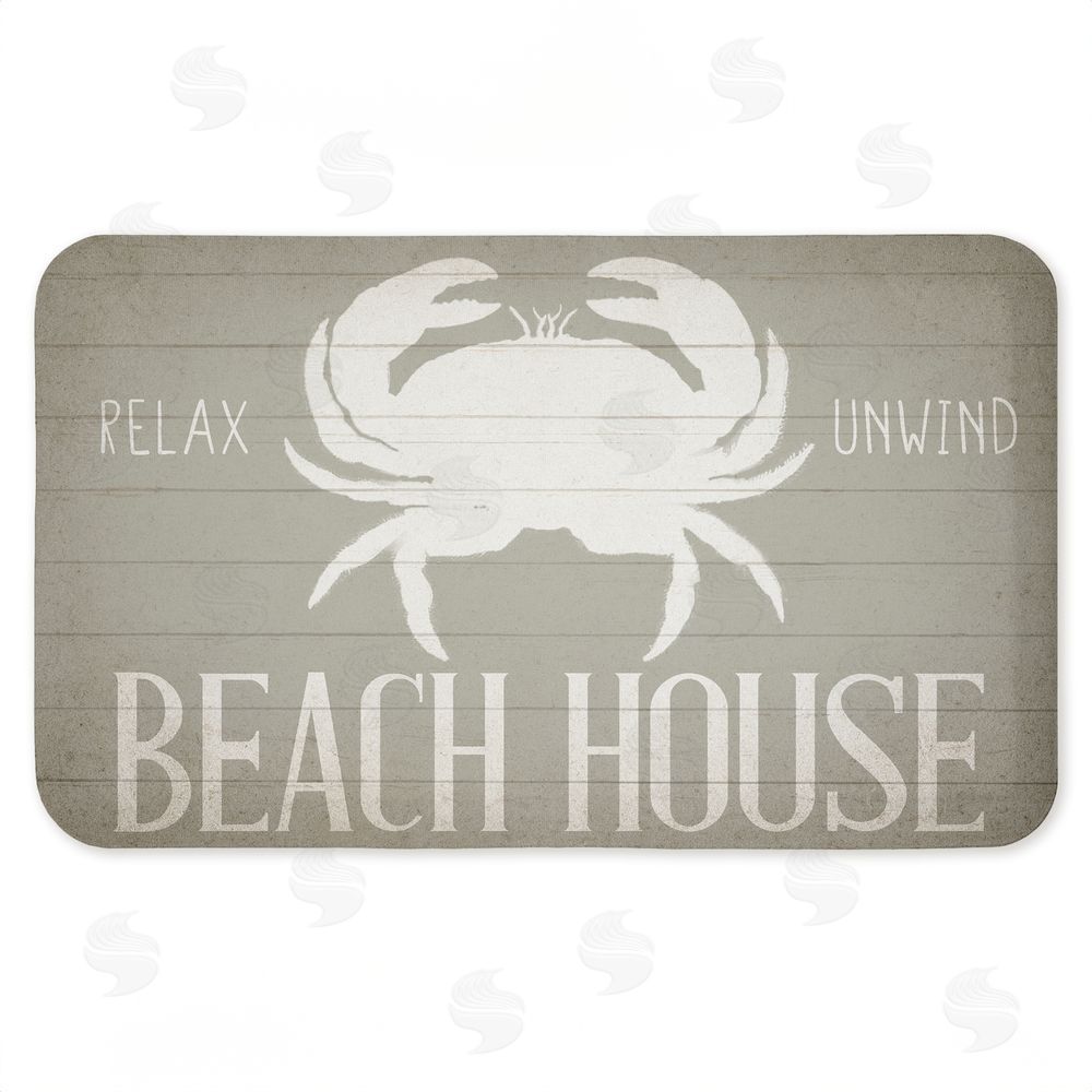 Kim Allen Relax Unwind Beach House Crab Kitchen Floor Mat