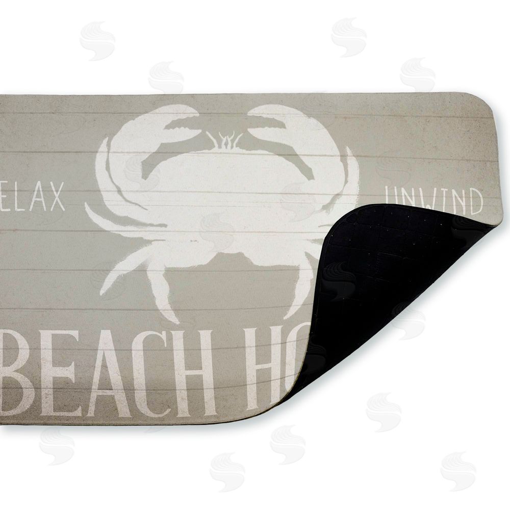 Kim Allen Relax Unwind Beach House Crab Kitchen Floor Mat