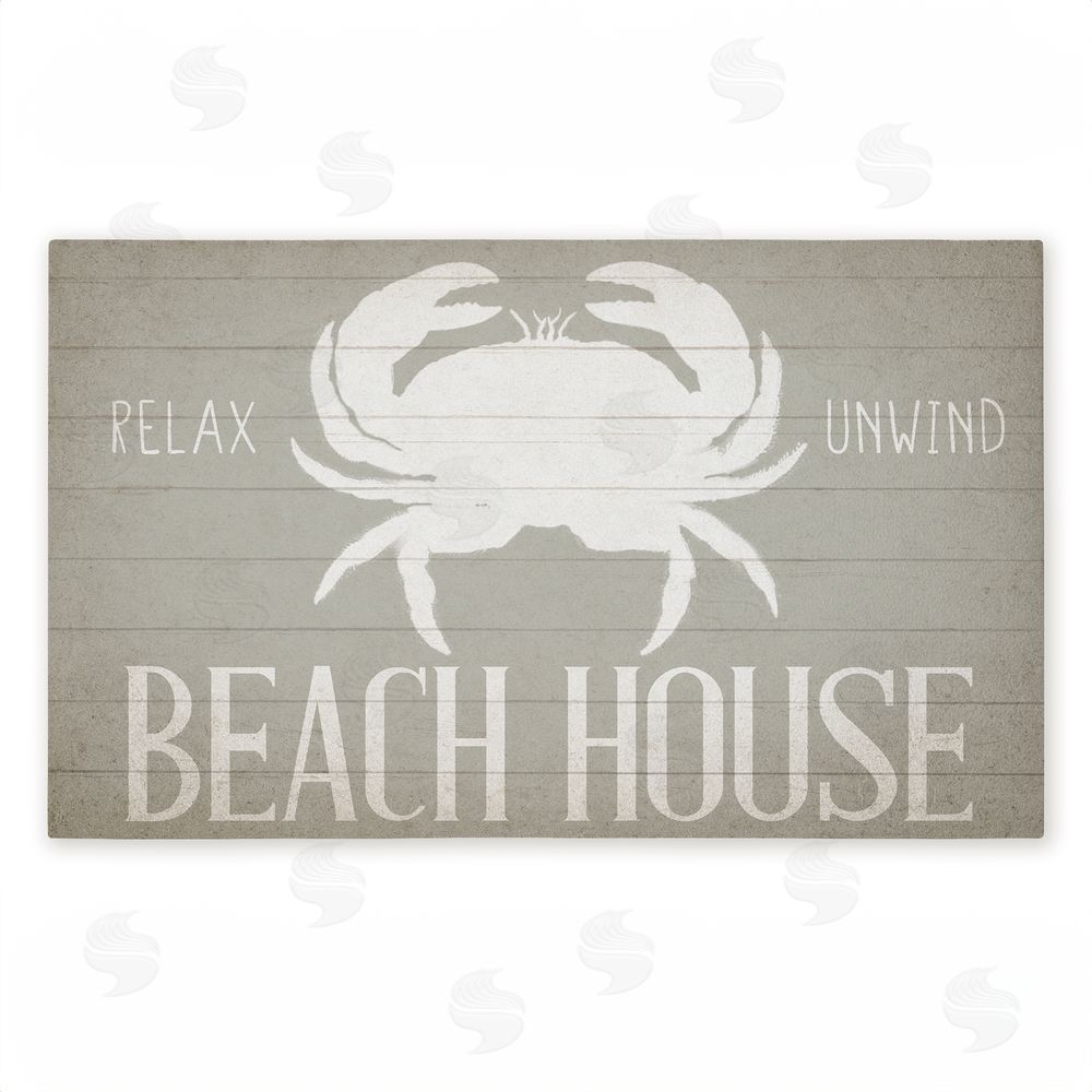 Kim Allen Relax Unwind Beach House Crab Unwoven Outdoor Door Mat