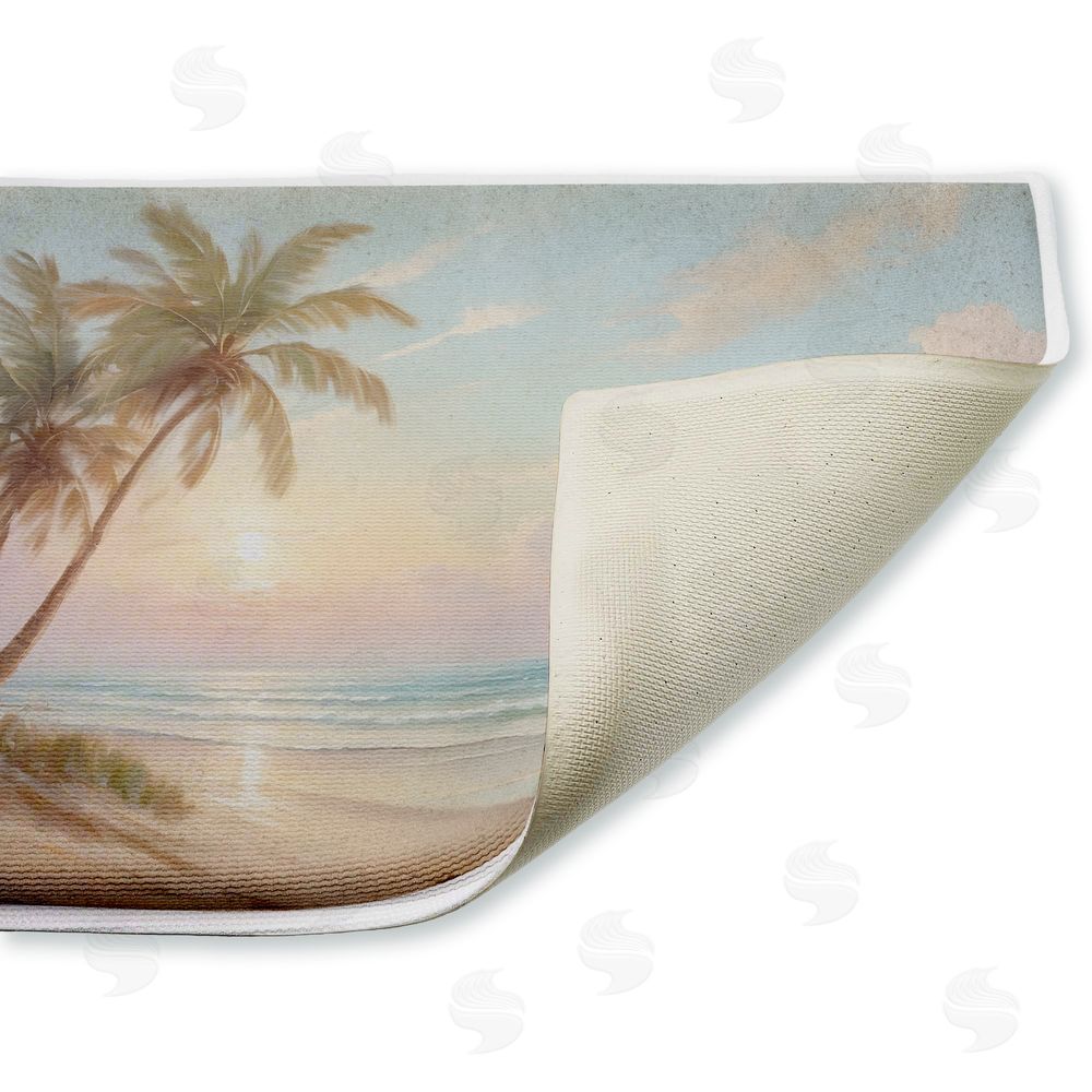 Kim Allen Sunset View Beach Palms Plush Bathroom Floor Mat