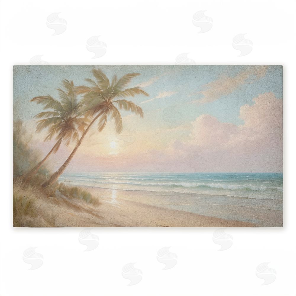 Kim Allen Sunset View Beach Palms Unwoven Outdoor Door Mat