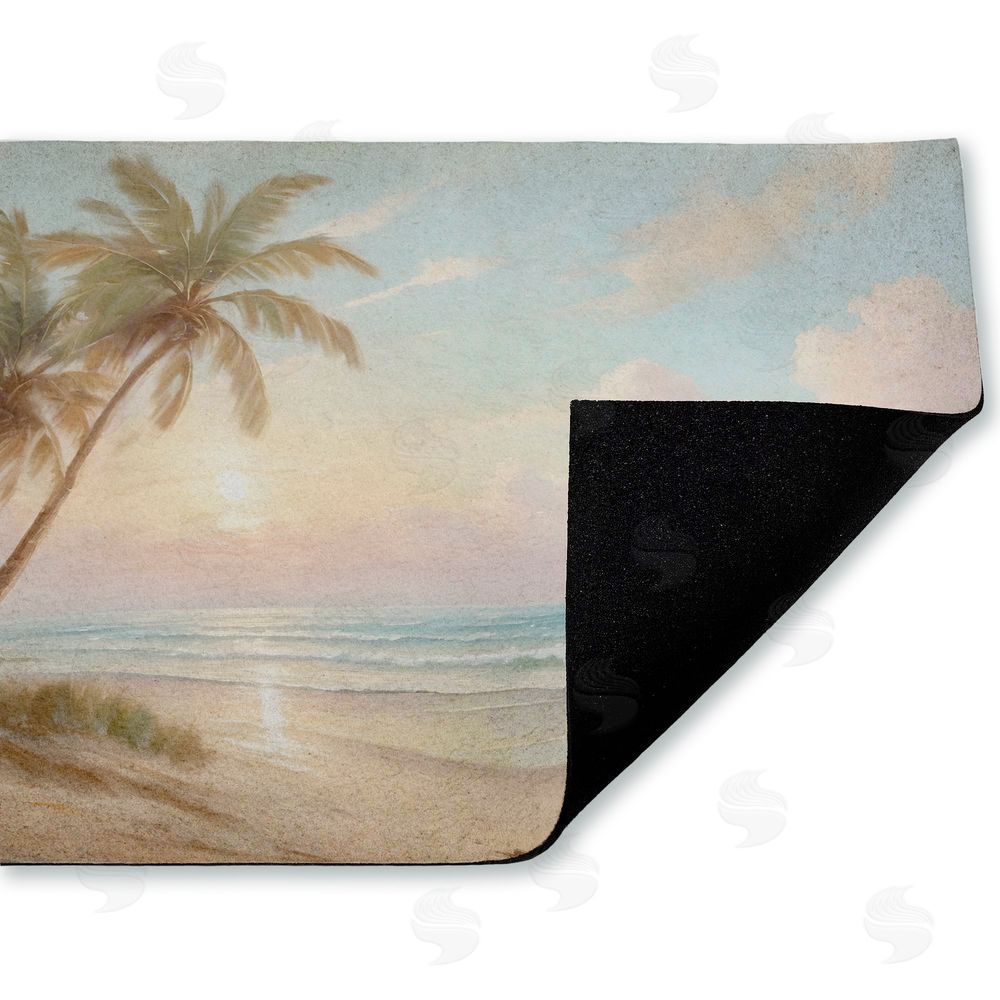 Kim Allen Sunset View Beach Palms Unwoven Outdoor Door Mat