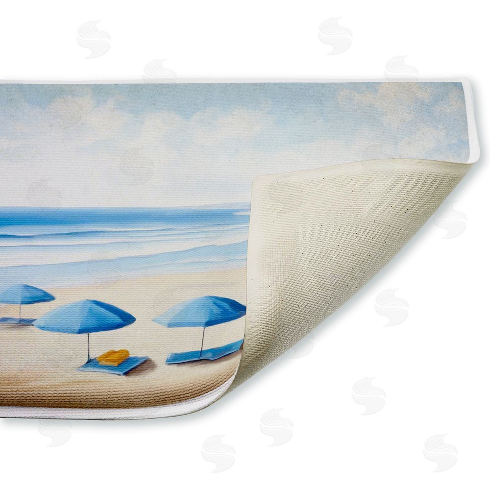 Kim Allen Summer Umbrella Beach Day Plush Bathroom Floor Mat