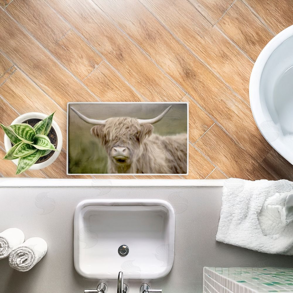 Kim Allen Highland Cattle Dreams Plush Bathroom Floor Mat