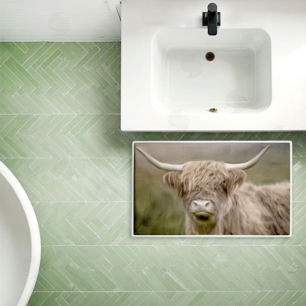 Kim Allen Highland Cattle Dreams Plush Bathroom Floor Mat