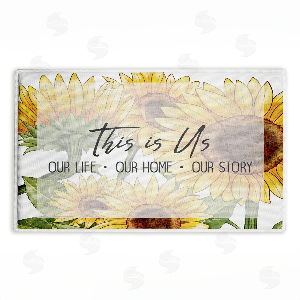 Kim Allen This Is Us Sunflower Sentiment Plush Bathroom Floor Mat
