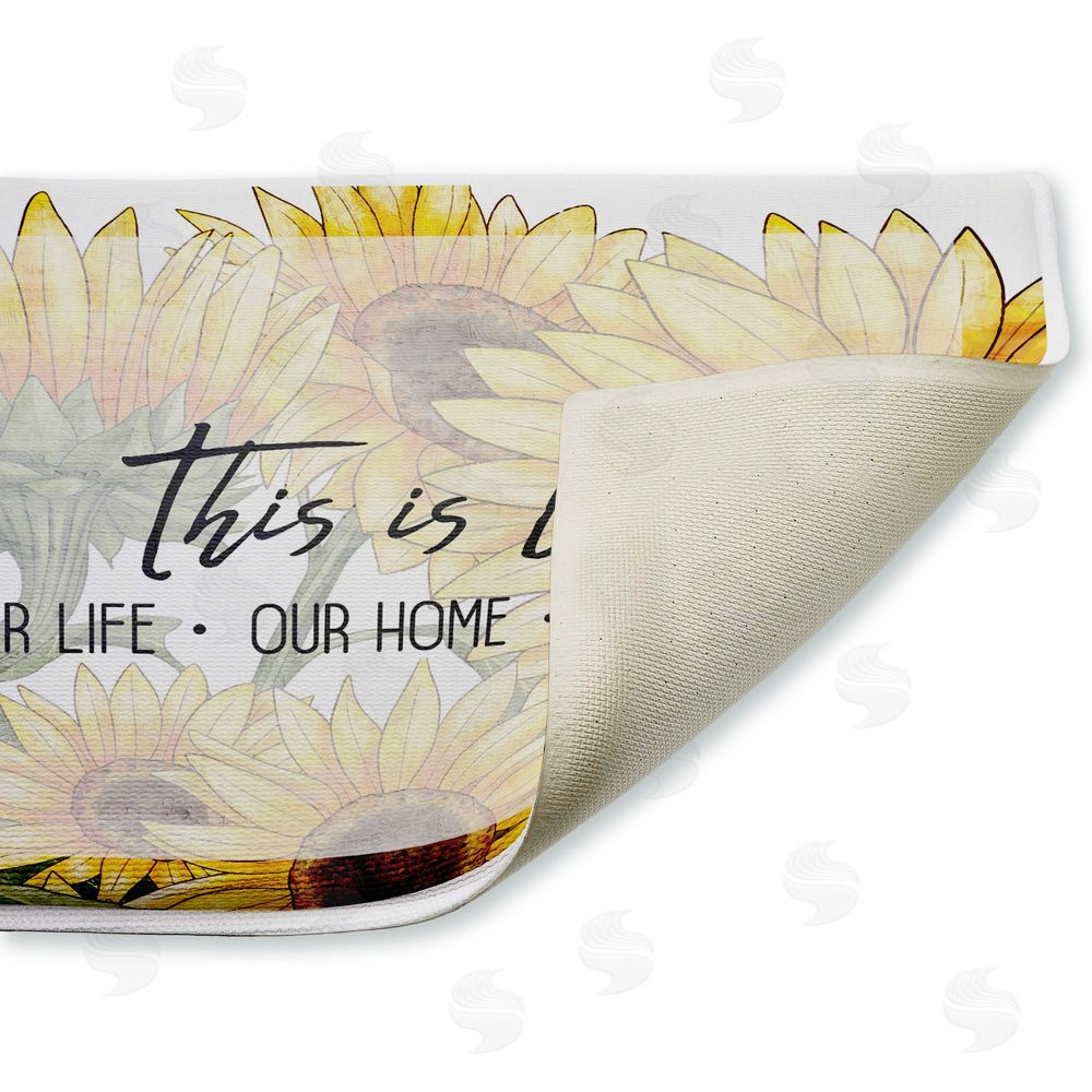 Kim Allen This Is Us Sunflower Sentiment Plush Bathroom Floor Mat