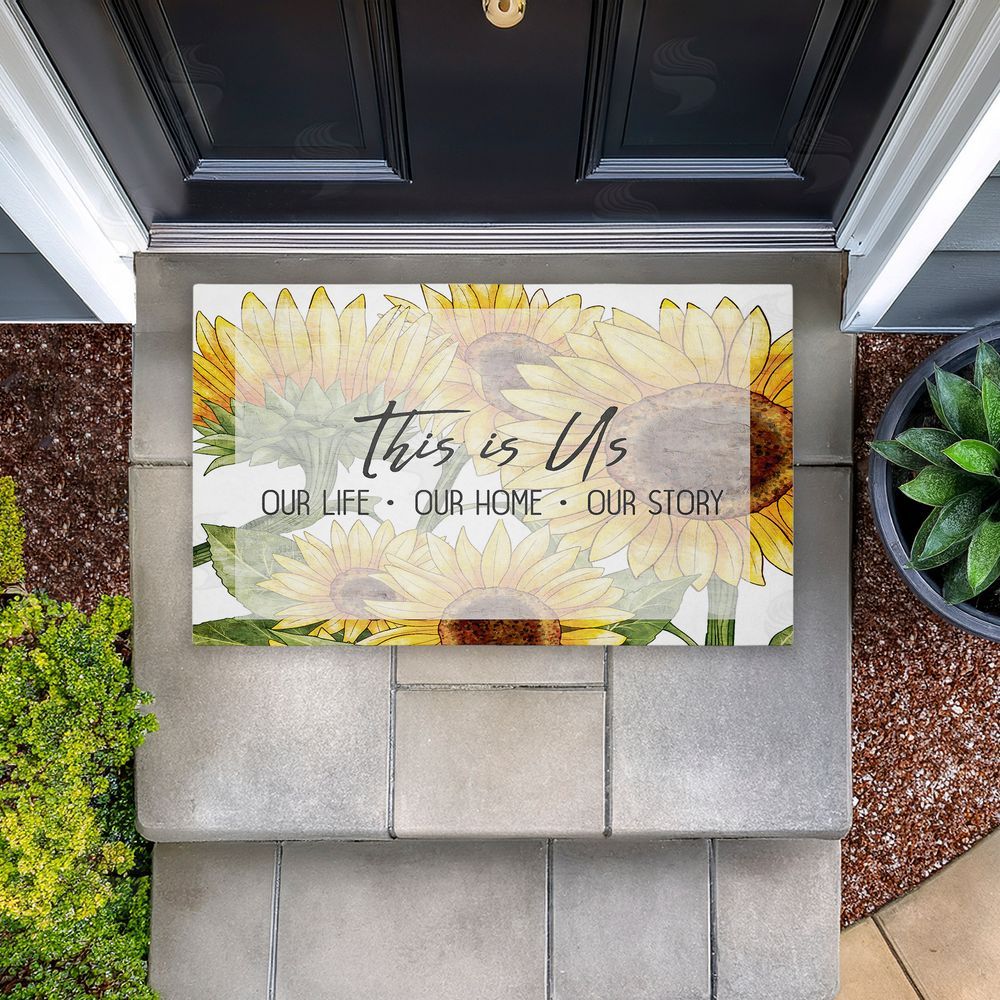 Kim Allen This Is Us Sunflower Sentiment Unwoven Outdoor Door Mat