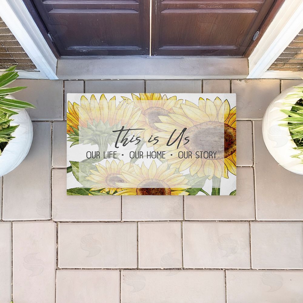 Kim Allen This Is Us Sunflower Sentiment Unwoven Outdoor Door Mat