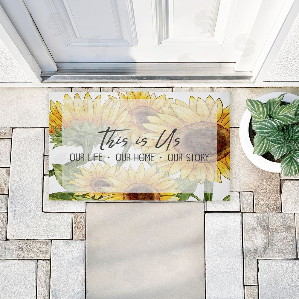 Kim Allen This Is Us Sunflower Sentiment Unwoven Outdoor Door Mat