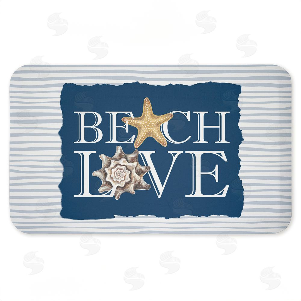 Kim Allen Beach Love over Stripes Kitchen Floor Mat