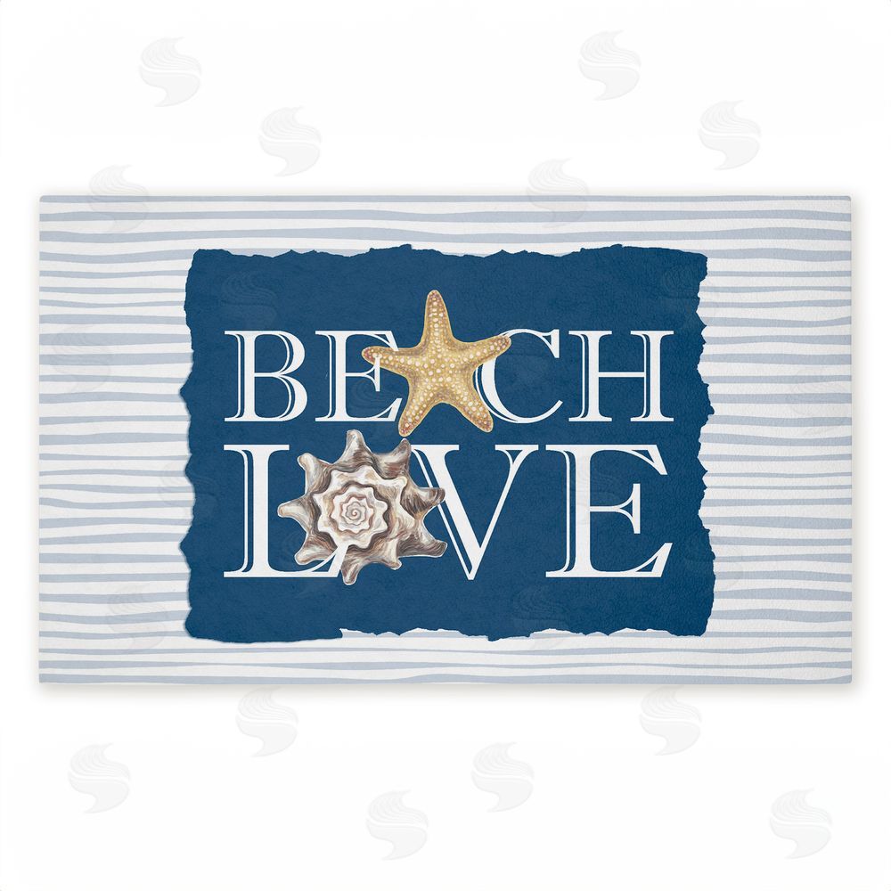 Kim Allen Beach Love over Stripes Unwoven Outdoor Door Mat