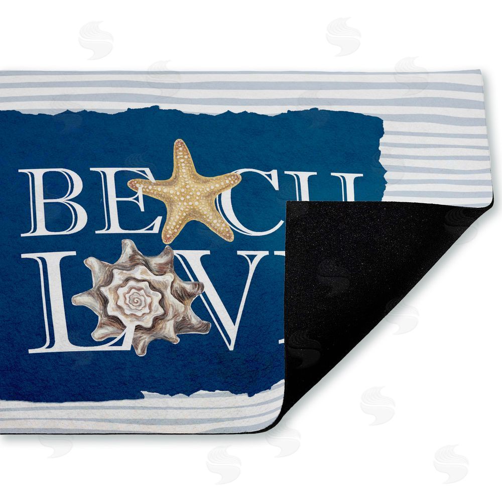 Kim Allen Beach Love over Stripes Unwoven Outdoor Door Mat