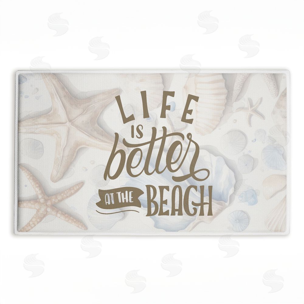 Kim Allen Better At Beach Seashells Plush Bathroom Floor Mat