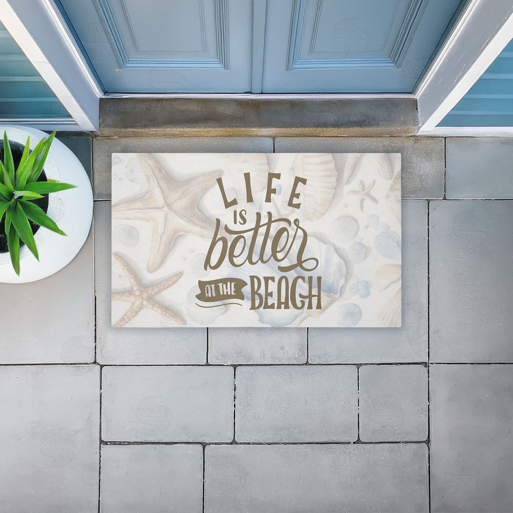 Kim Allen Better At Beach Seashells Unwoven Outdoor Door Mat