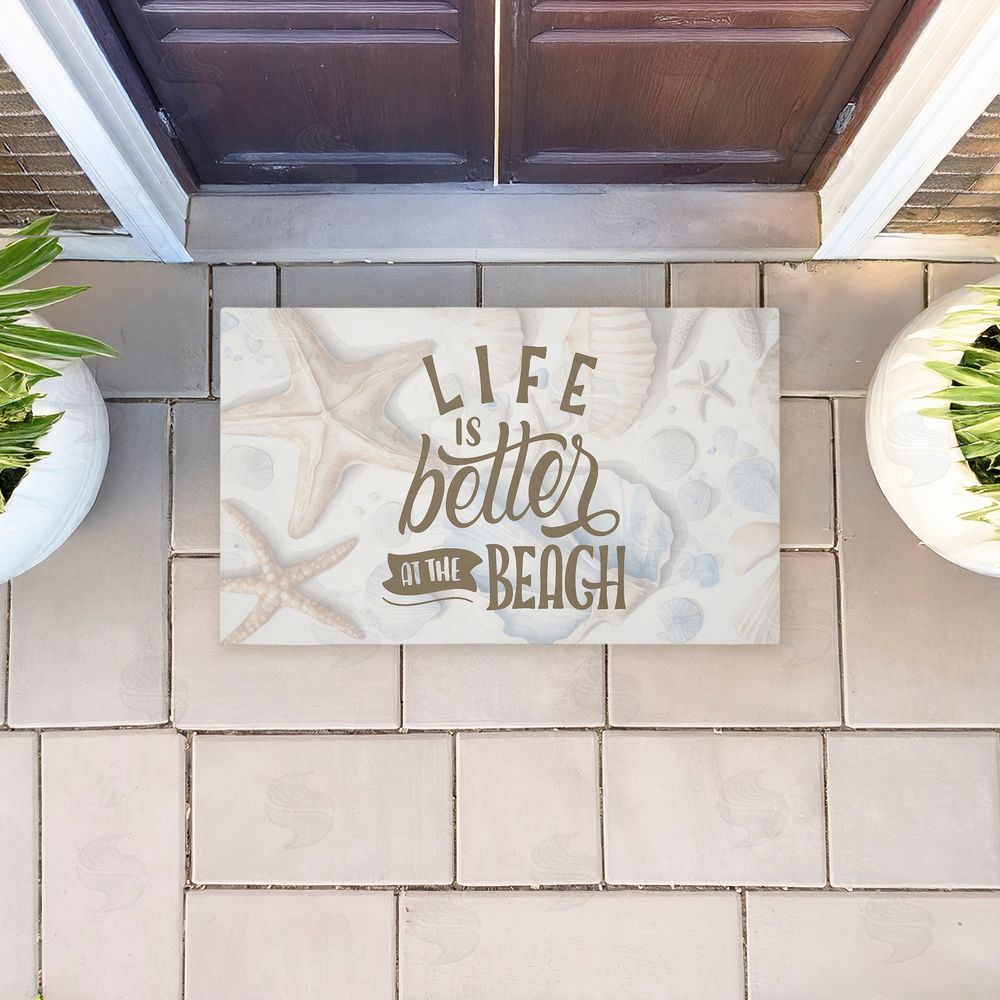 Kim Allen Better At Beach Seashells Unwoven Outdoor Door Mat